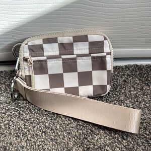 Checkered Iris and Rainbow wallet